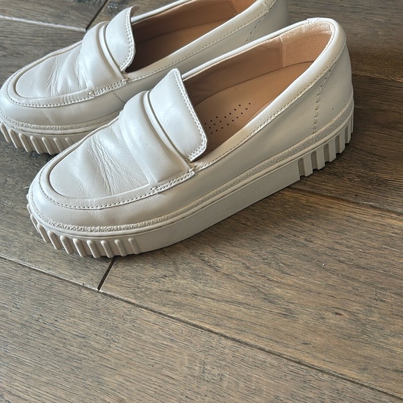Clarks Cream Flats with Rugged Sole - Picture 12 of 12